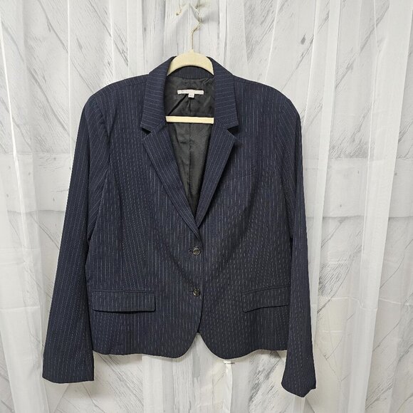 GAP Jackets & Blazers - Gap Navy Blazer Single Breasted Blue Pinstriped Preppy Collegiate Office 20